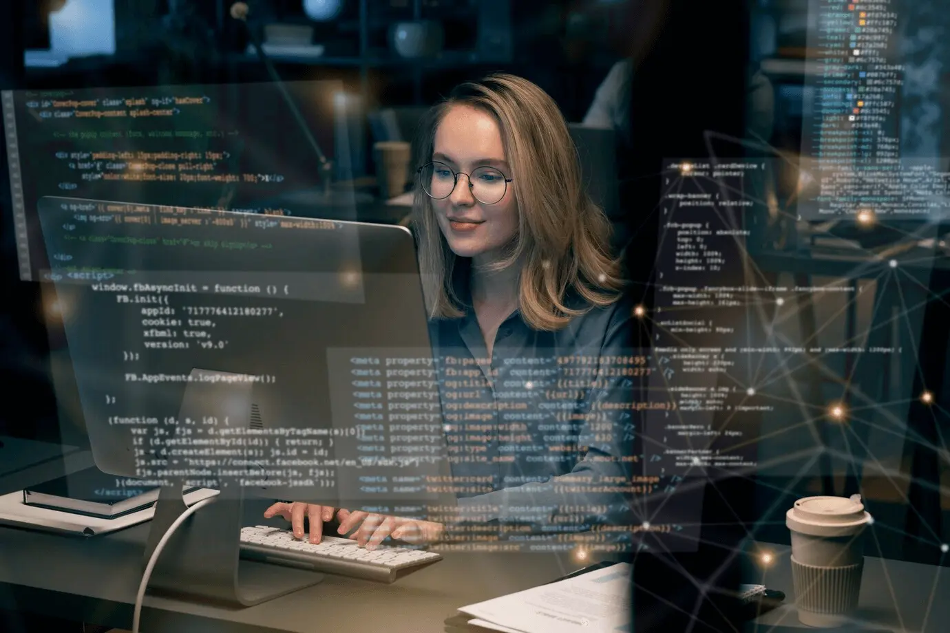 Woman on pc